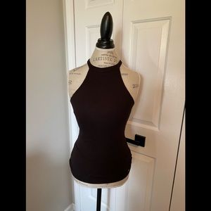🖤 EUC Guess High Neck Ribbed Tank Top